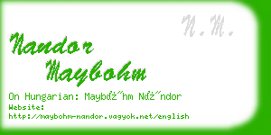 nandor maybohm business card